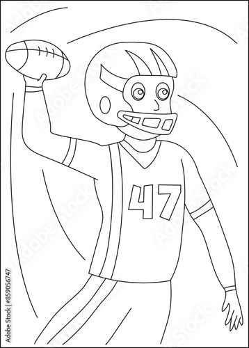 kickoff american football coloring book page