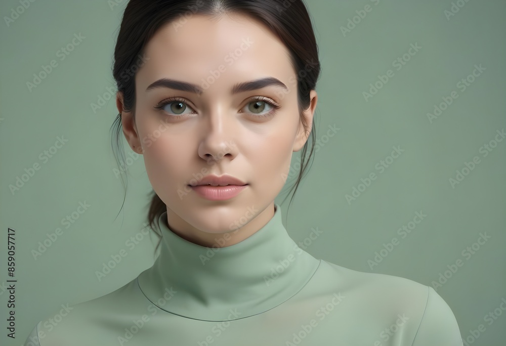 Beautiful elegant woman front view photo
