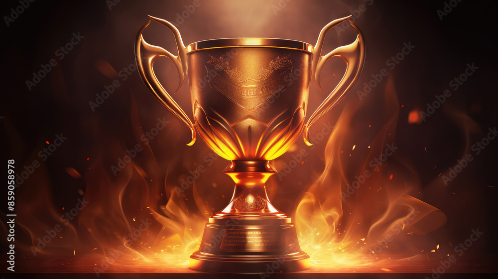 Champion Golden Trophy for Win Theme, Generative AI
