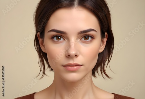 Beautiful elegant woman front view photo