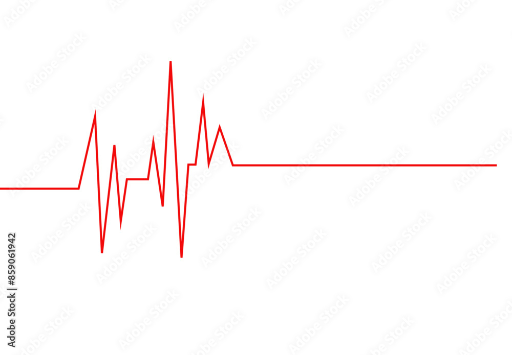 red heart beat cardiogram line red heart beat cardiogram line