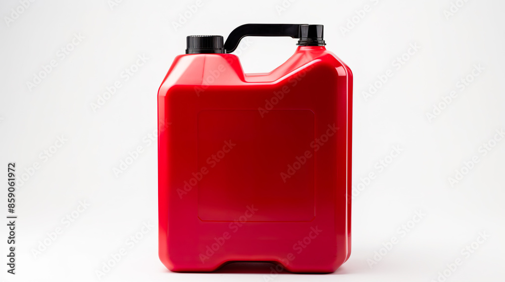 Isolated plastic jerry can against a blank white background Isolated plastic jerry can against a blank white background