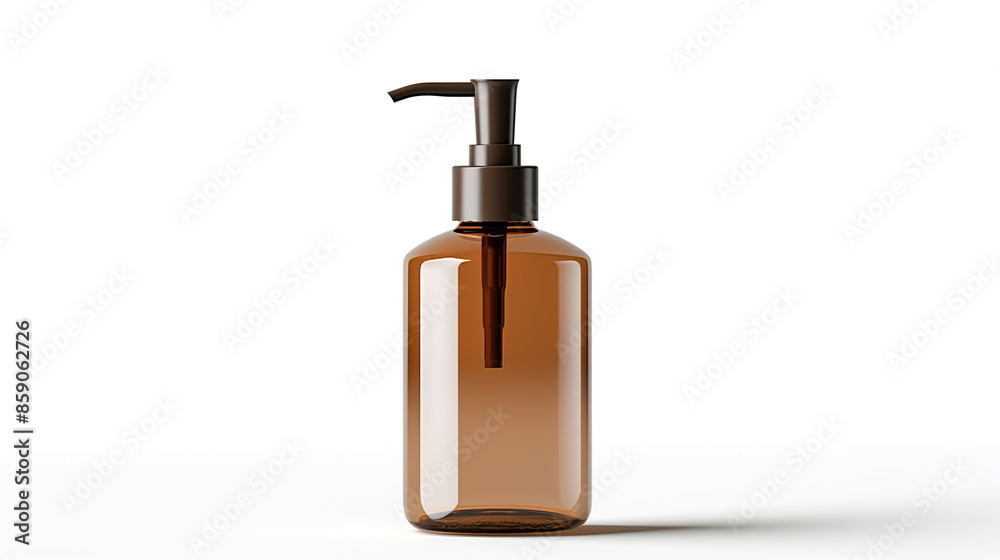 Naklejka premium Pure white background with an isolated pump bottle