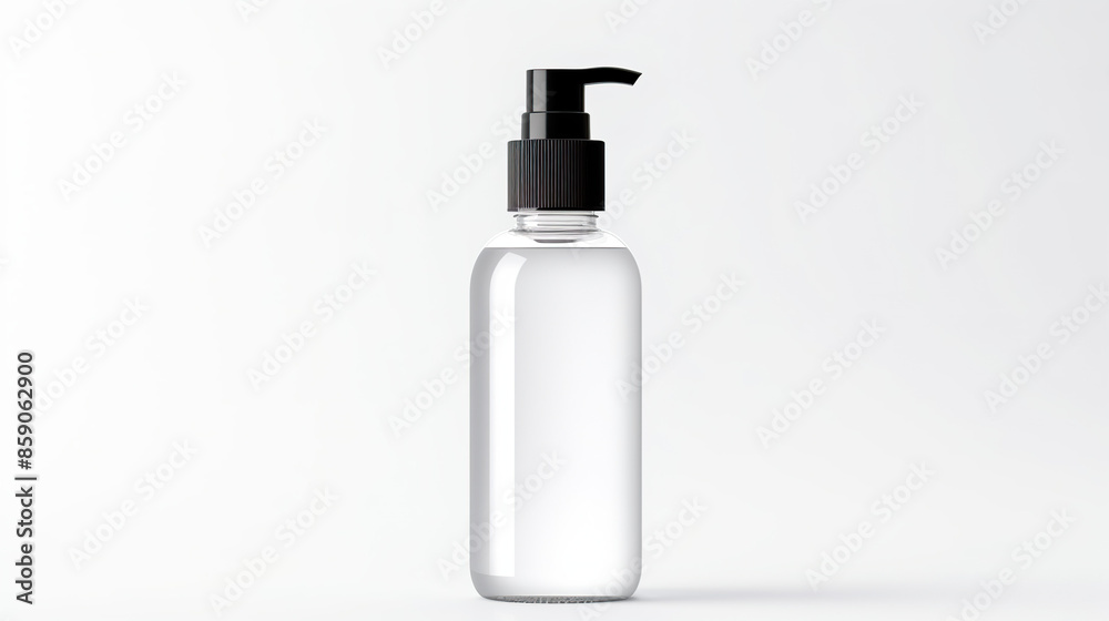 Pure white background with an isolated pump bottle Pure white background with an isolated pump bottle