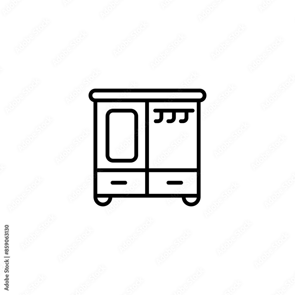 Furniture and home interior elements - thin line web icon set. Outline icons of kitchen, living room, bedroom and office collection. Simple vector illustration Furniture and home interior elements - thin line web icon set. Outline icons of kitchen, living room, bedroom and office collection. Simple vector illustration