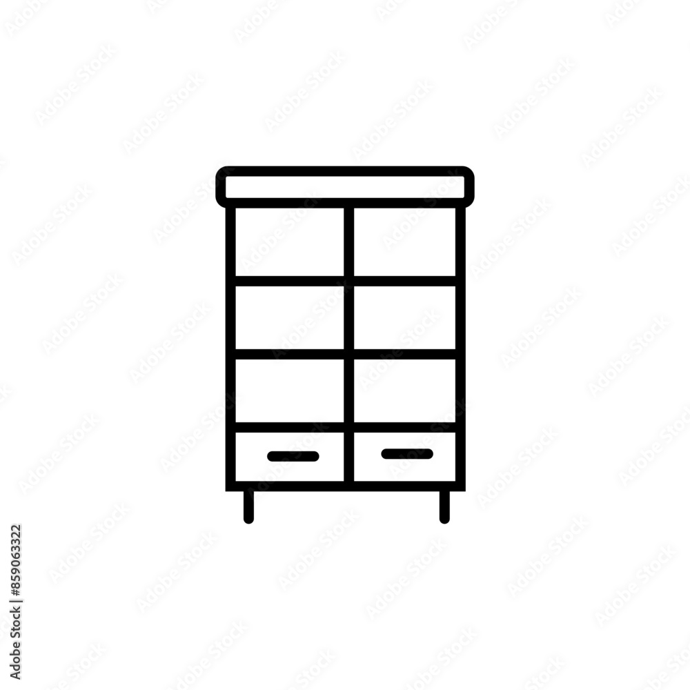 Furniture and home interior elements - thin line web icon set. Outline icons of kitchen, living room, bedroom and office collection. Simple vector illustration Furniture and home interior elements - thin line web icon set. Outline icons of kitchen, living room, bedroom and office collection. Simple vector illustration
