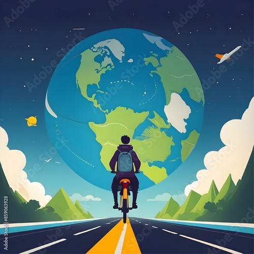 person drive on the road, travelling around the world, long adventure 