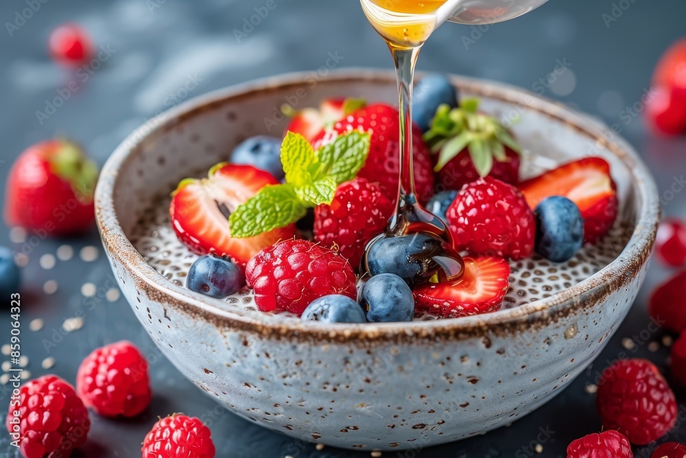 Delicious Chia Pudding with Berries and Honey Delicious Chia Pudding with Berries and Honey