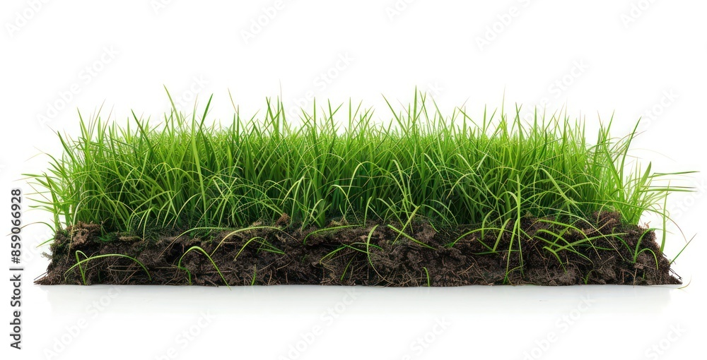 green grass field isolated on white or white background for display products, Generative AI green grass field isolated on white or white background for display products, Generative AI