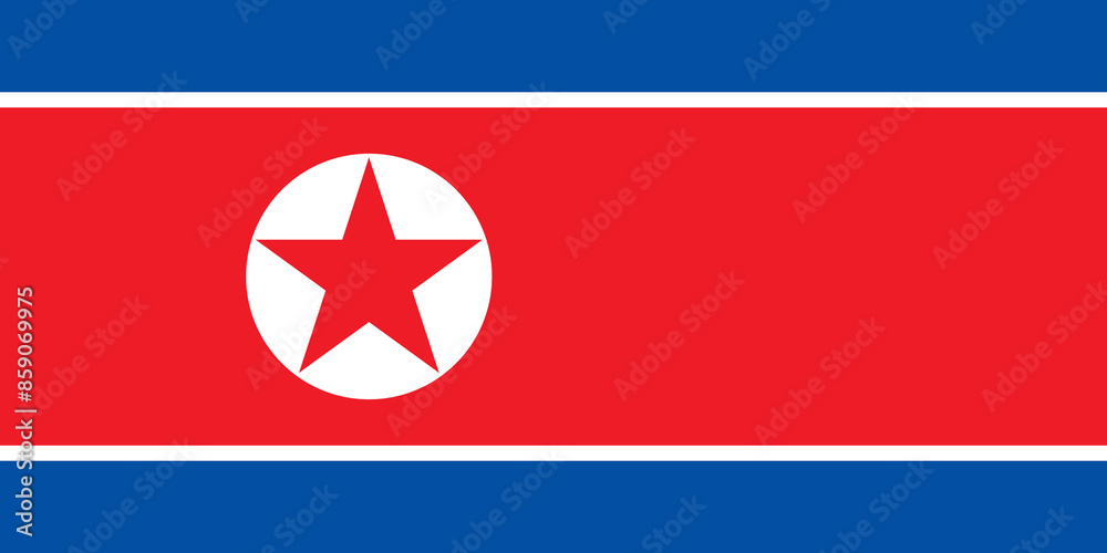 Fototapeta premium North Korea flag in official colors and proportion correctly