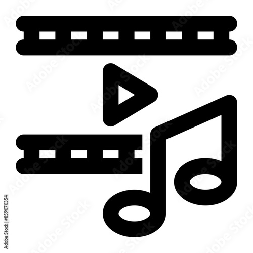 entertainment, music video, video clip, musical movie, original soundtrack, film, movie, song outline icon