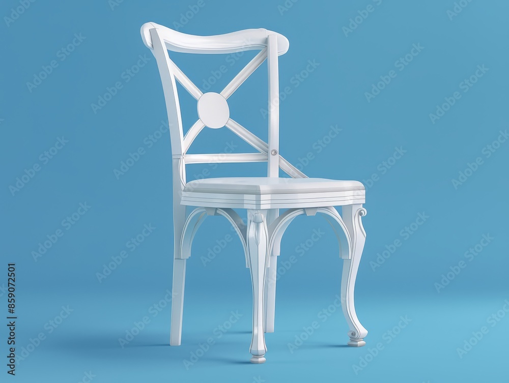 White chair, isolated on a plain background. White chair, isolated on a plain background.