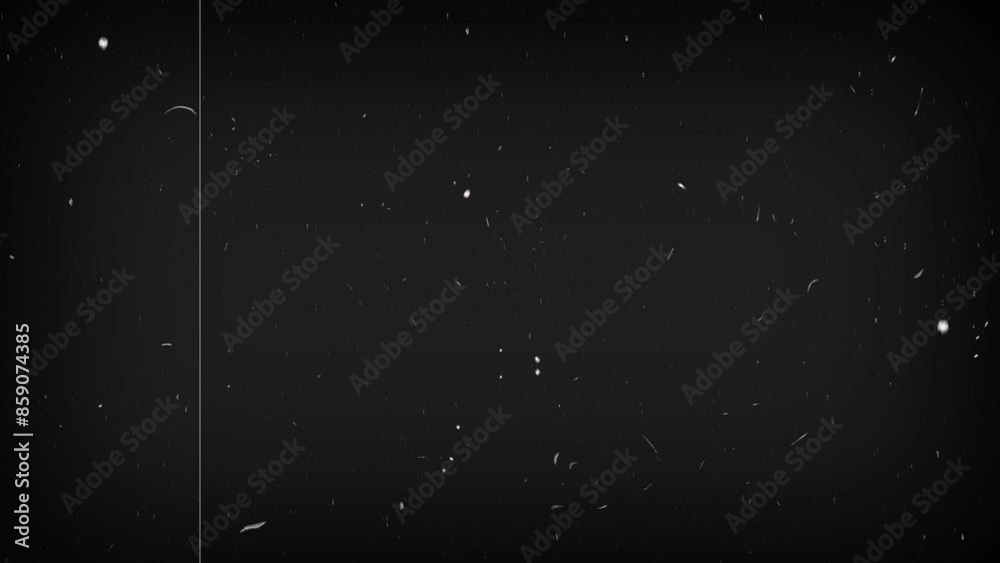 Vintage looping film strip background. 4K reel clutter old tv grain noise frame. Videotape texture overlay with scratches and dirt stains. Lens flare light leaks effect