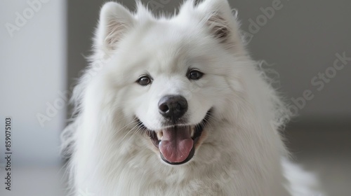 Portrait of a Smiling White Dog