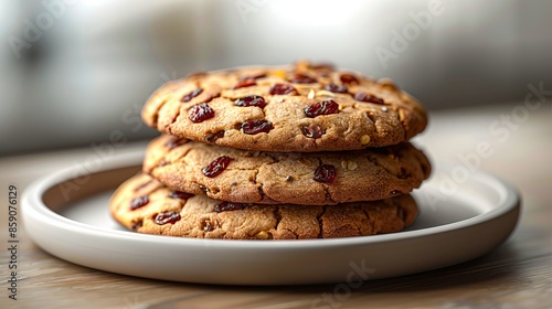 A stack of cookies on a plate.