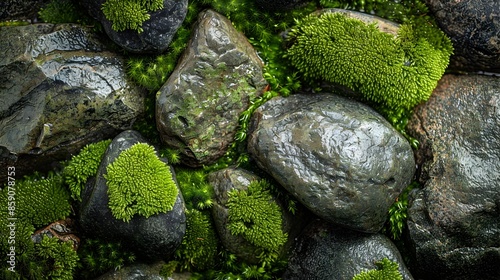 Captivating Mossy Stones in Serene Forest Landscape