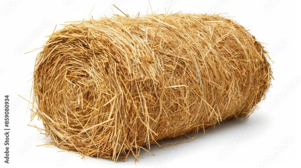 Hay Bale Isolated on White Background. Golden Straw Stack for Agriculture Concept Hay Bale Isolated on White Background. Golden Straw Stack for Agriculture Concept
