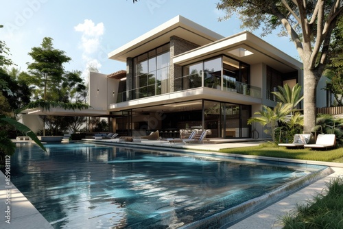 Luxury Villa with Pool and Garden: Modern Home with Swimming Pool and Stunning Architecture