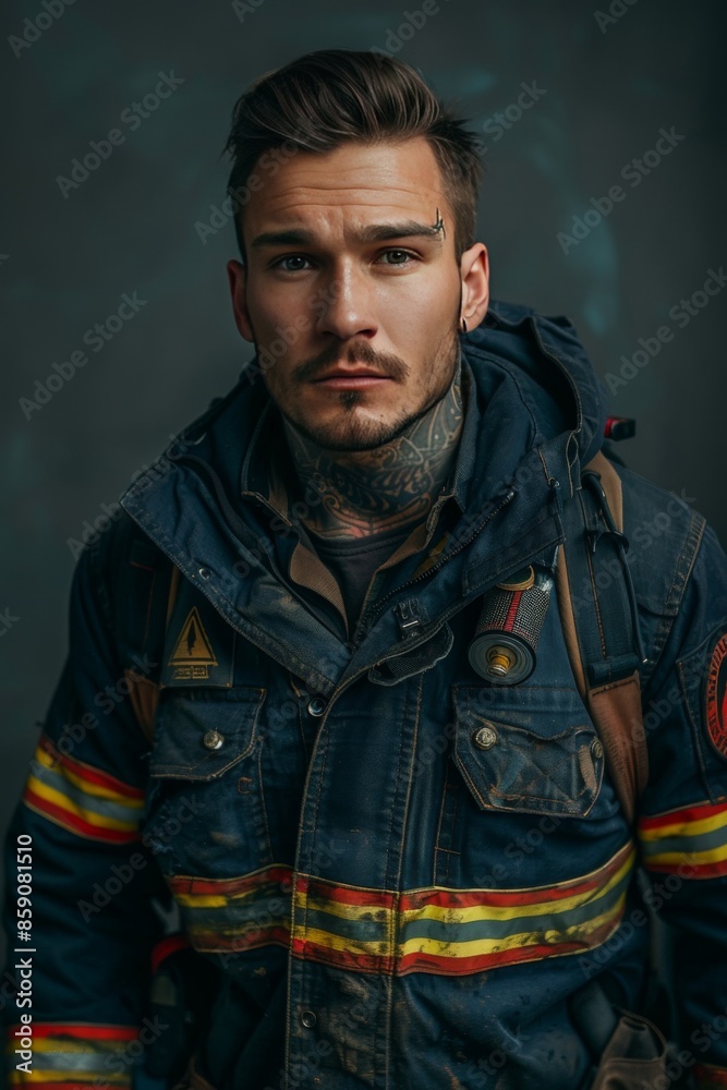 Portrait of fireman in uniform Portrait of fireman in uniform