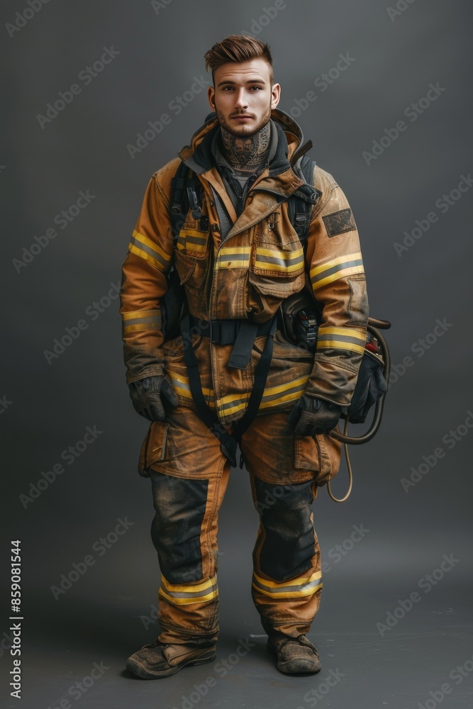 Portrait of fireman in uniform Portrait of fireman in uniform