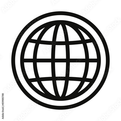 Global Globe Icon Ideal for International and Worldwide Themes