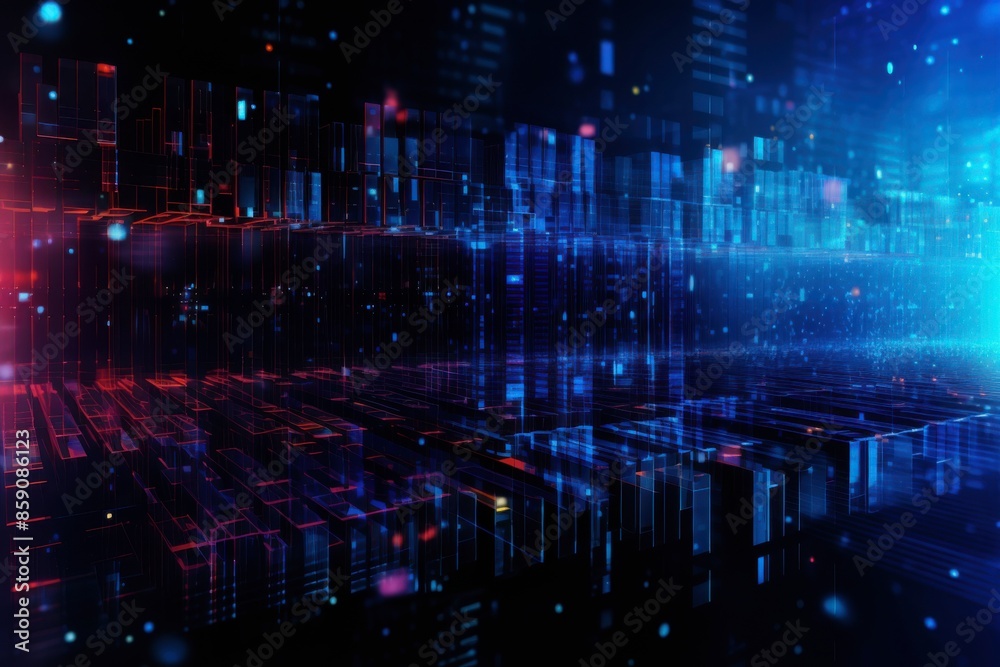 Obraz premium Digital Transformation, System Engineering and Programming Abstract Background AI Generated Illustration