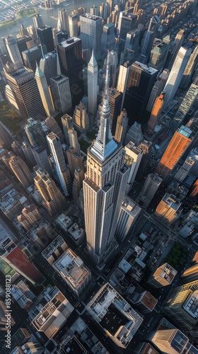 Aerial Photography of Skyscrapers Against the Sky: Monumental Scale and Presence