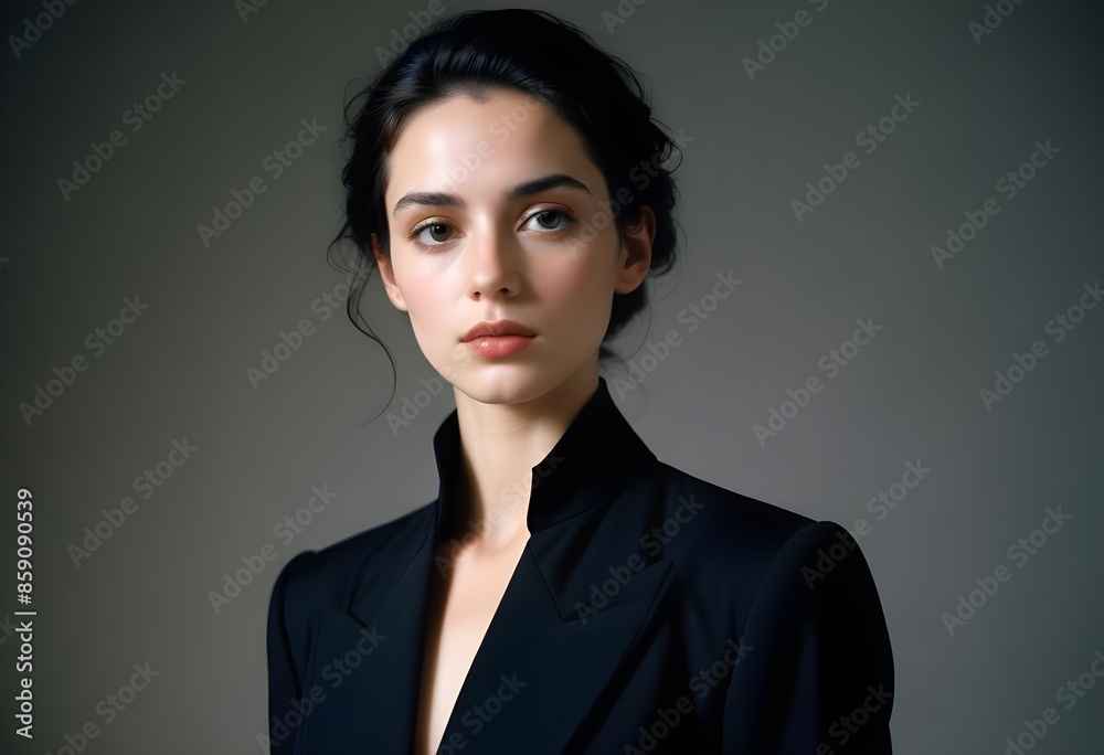 Beautiful elegant woman front view photo Beautiful elegant woman front view photo