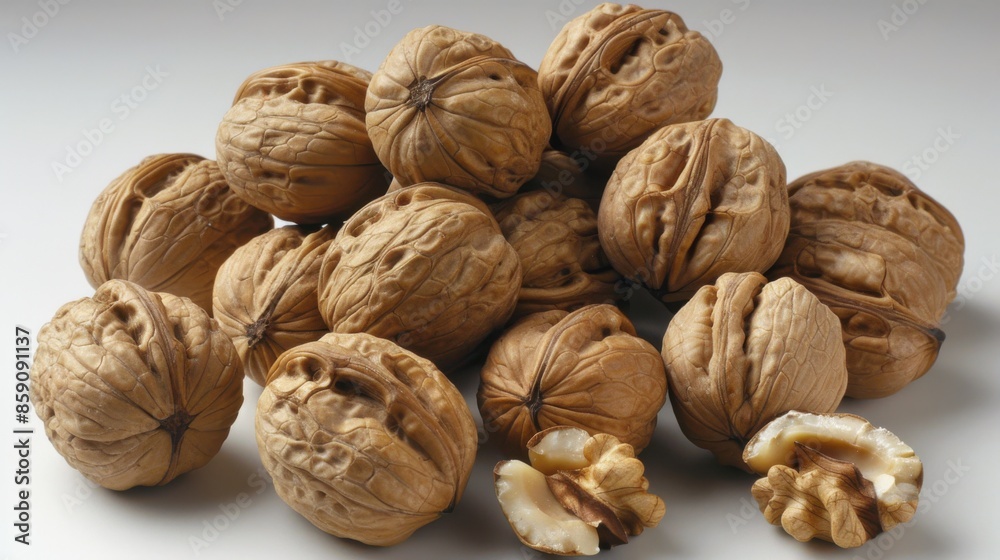 Walnuts. Shelled Nut and Fruit, Healthy Vegetarian Food Walnuts. Shelled Nut and Fruit, Healthy Vegetarian Food