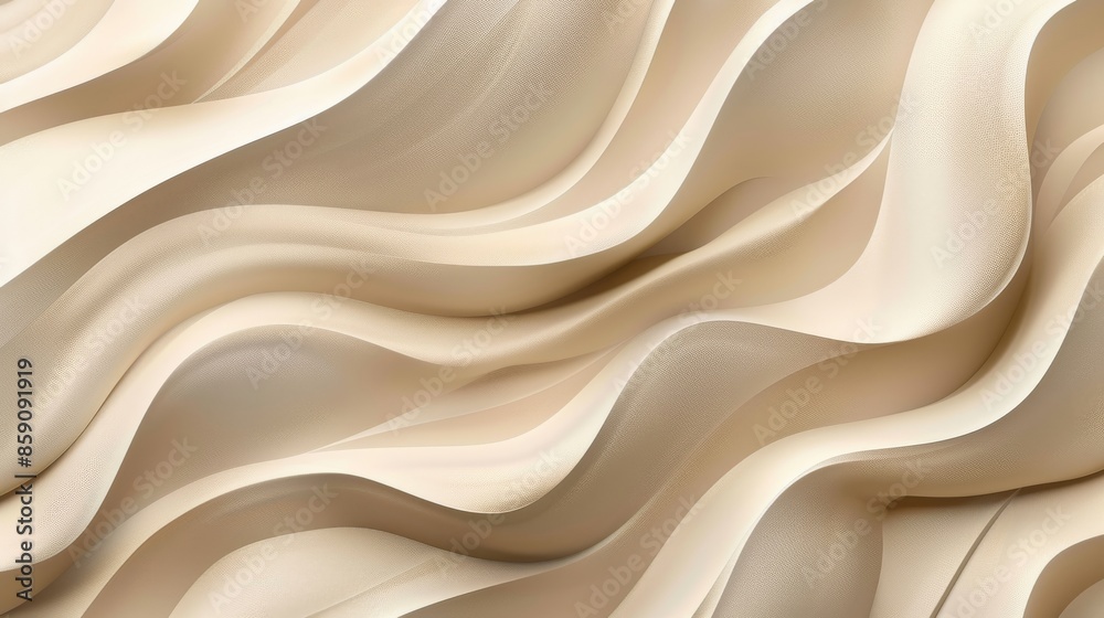Obraz premium Abstract beige wavy texture background, smooth flowing lines. Modern neutral design concept