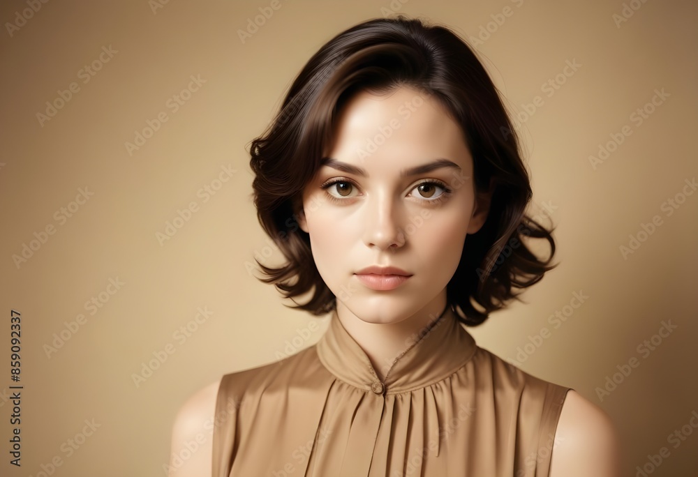 Beautiful elegant woman front view photo Beautiful elegant woman front view photo