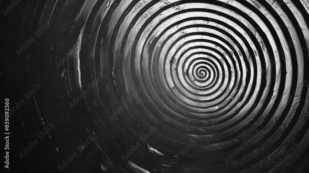 Abstract black and white spiral pattern, optical illusion concept Abstract black and white spiral pattern, optical illusion concept