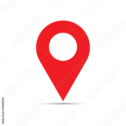 vector Location Red pin with a white background

