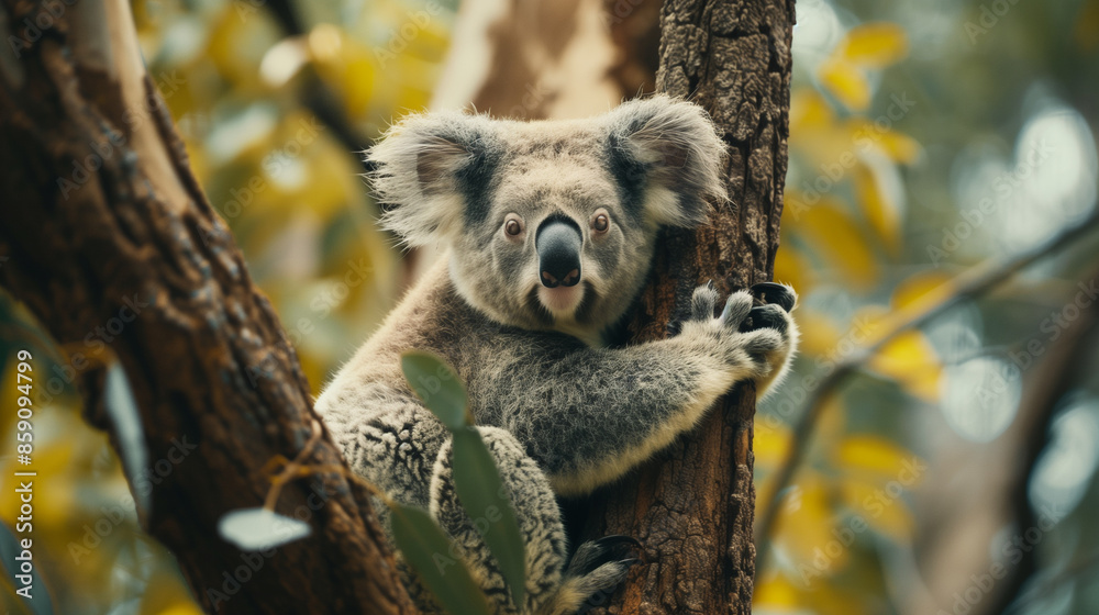 Adorable Koala Enjoying a Sunny Day on a Tree Branch in Australia Adorable Koala Enjoying a Sunny Day on a Tree Branch in Australia