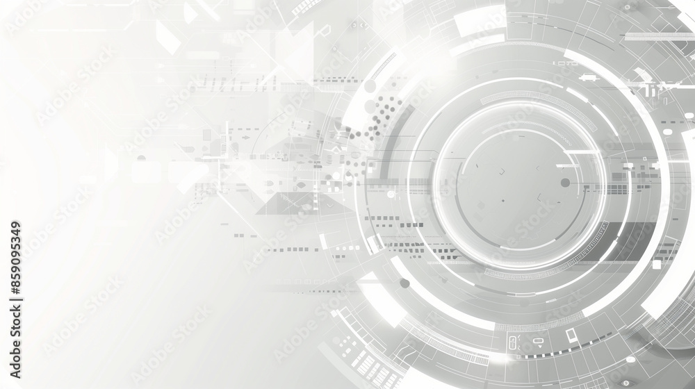 Abstract technology background in gray and white colors, with many technological elements that symbolize advanced communication technologies and innovative approaches. Abstract technology background in gray and white colors, with many technological elements that symbolize advanced communication technologies and innovative approaches.