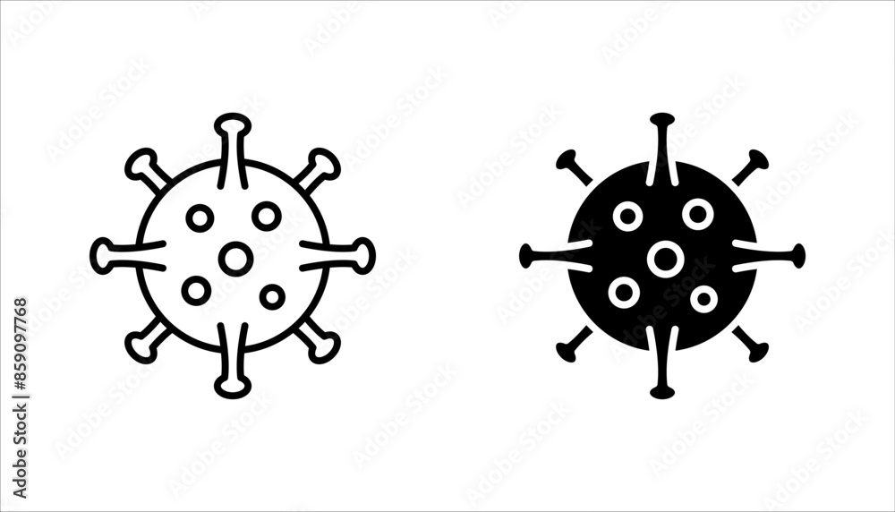 Obraz premium virus and bacteria icon set. vector illustration design template on white background