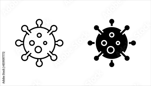 virus and bacteria icon set. vector illustration design template on white background