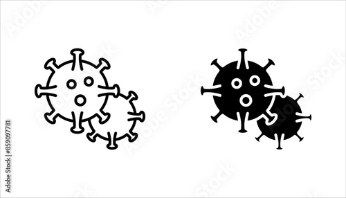 virus and bacteria icon set. vector illustration design template on white background