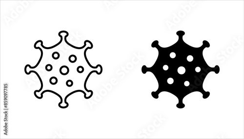 virus and bacteria icon set. vector illustration design template on white background