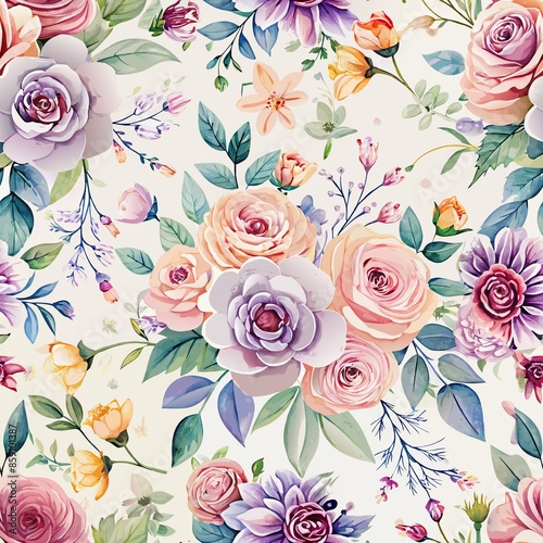 Wallpaper Mural Bright and Light Colored Seamless Floral Pattern for Fabric and Wallpaper Torontodigital.ca