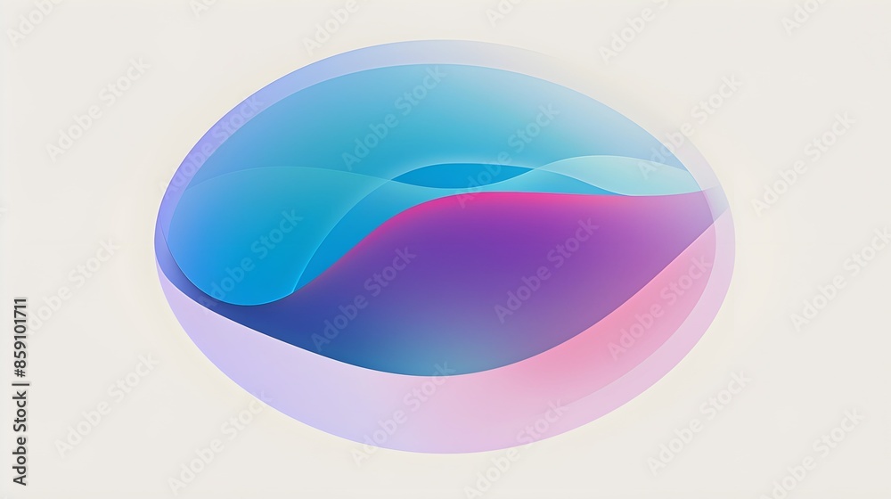 An abstract illustration of an oval shape with a blue, purple, and pink gradient against a white background An abstract illustration of an oval shape with a blue, purple, and pink gradient against a white background