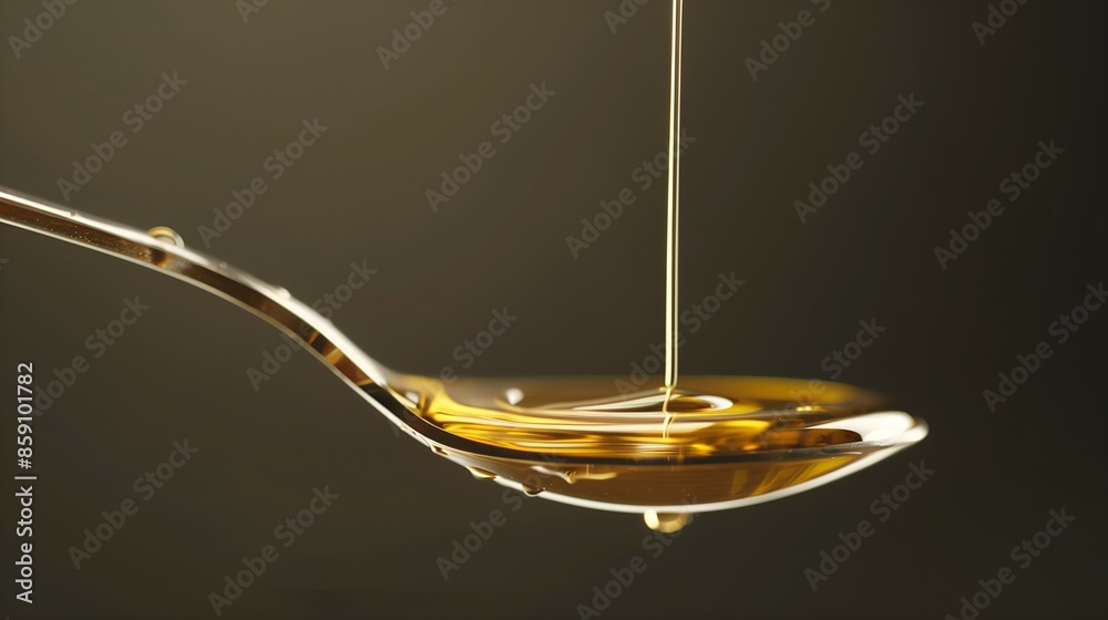 Golden Oil Dripping from a Spoon Golden Oil Dripping from a Spoon