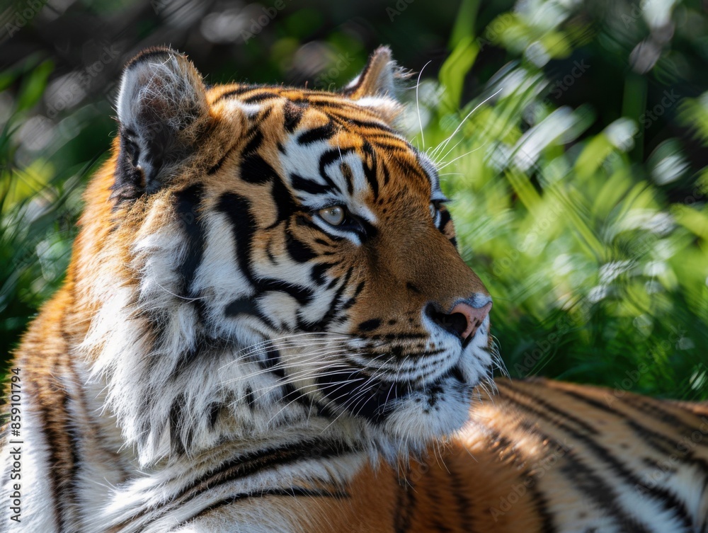 Obraz premium Tiger Safari Adventure: Majestic Panthera tigris Altaica in its Natural Habitat