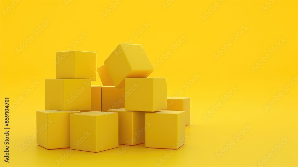 Cube app with a yellow background Cube app with a yellow background
