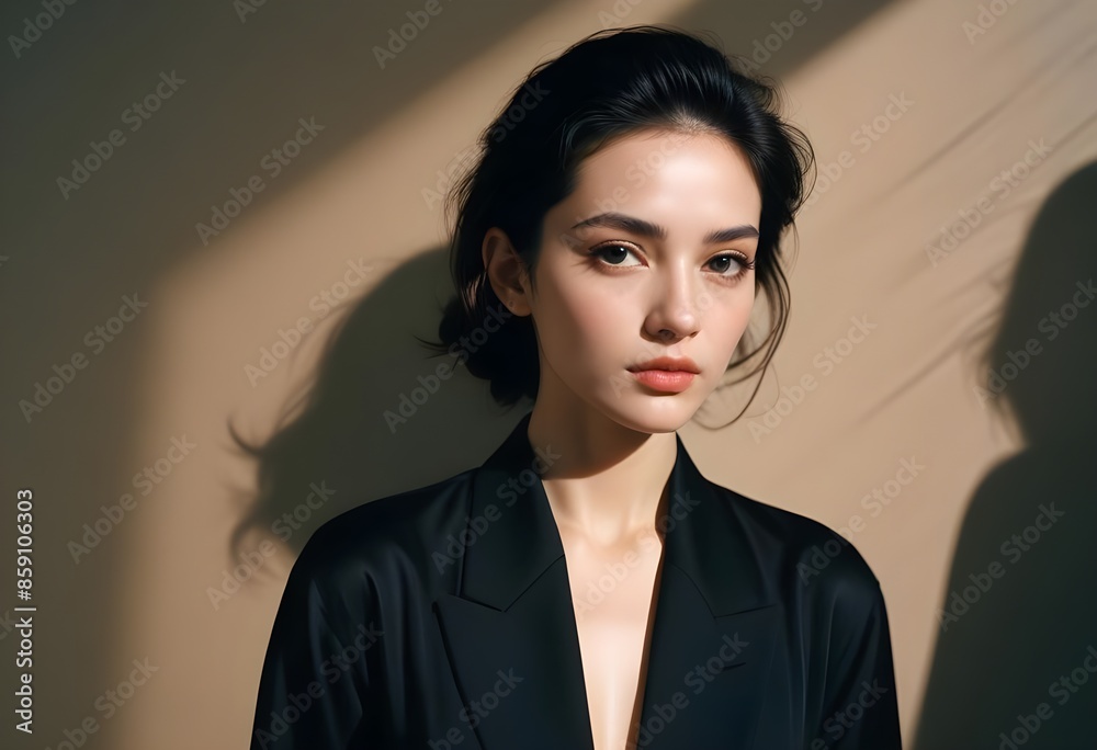 Beautiful elegant woman front view photo Beautiful elegant woman front view photo