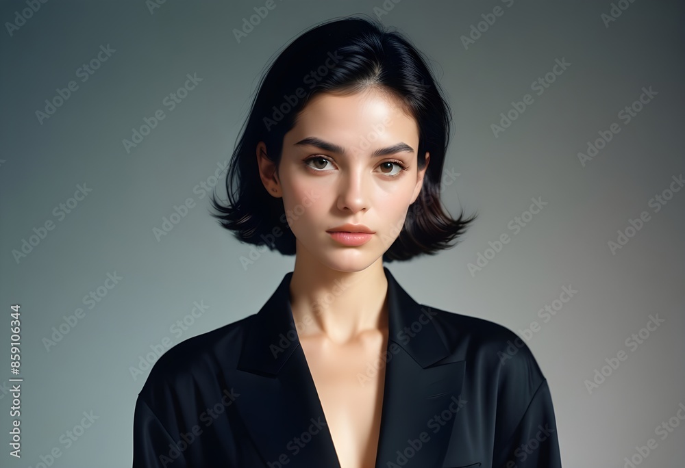 Beautiful elegant woman front view photo Beautiful elegant woman front view photo