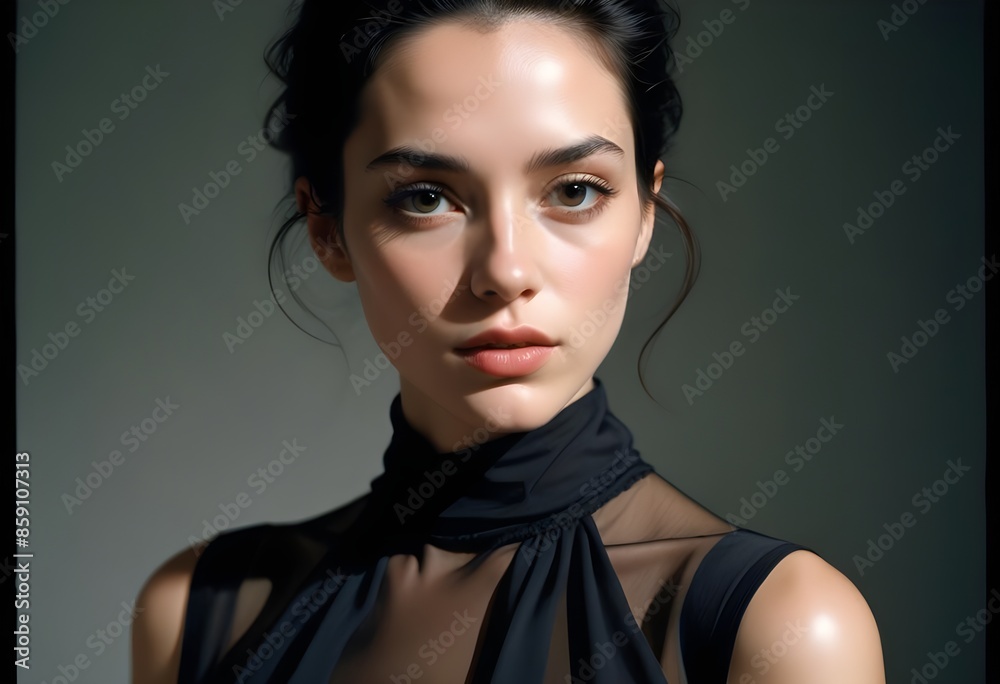 Beautiful elegant woman front view photo Beautiful elegant woman front view photo