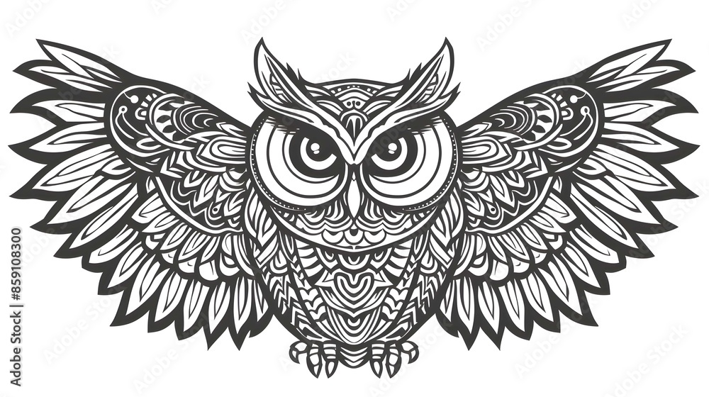 black and white owl vector line art simple doodle clipart on white background in mandala style black and white owl vector line art simple doodle clipart on white background in mandala style