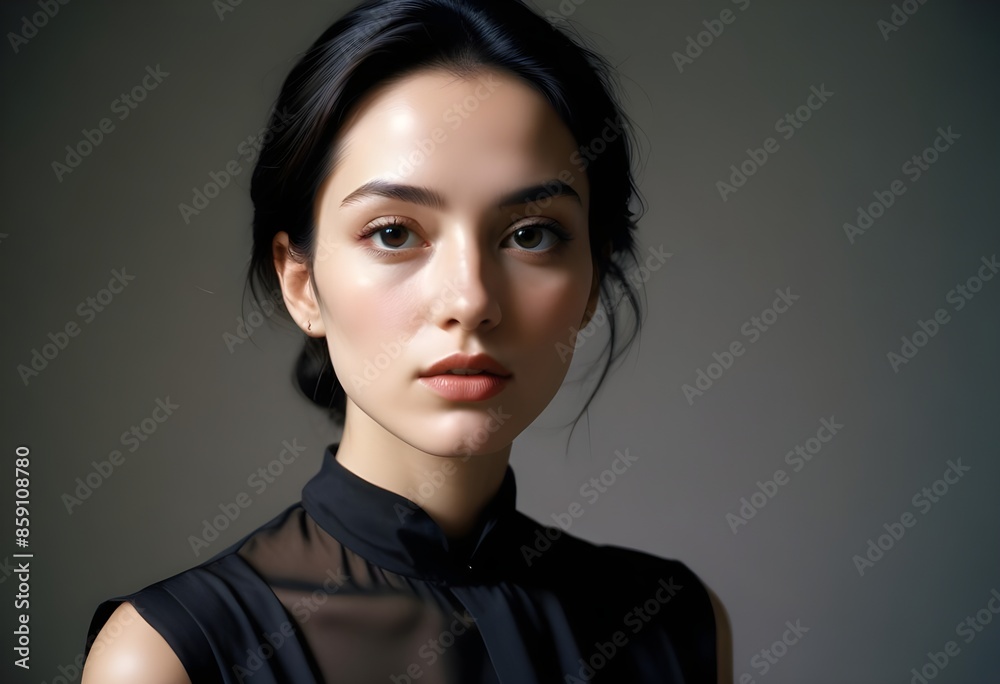 Beautiful elegant woman front view photo Beautiful elegant woman front view photo