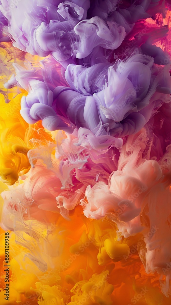 Colorful ink in water, abstract art concept